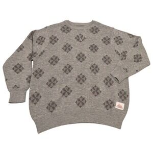 Coors Light Knit Sweater Mens XL Grey Geometric Diamond Pullover Excellent Promo